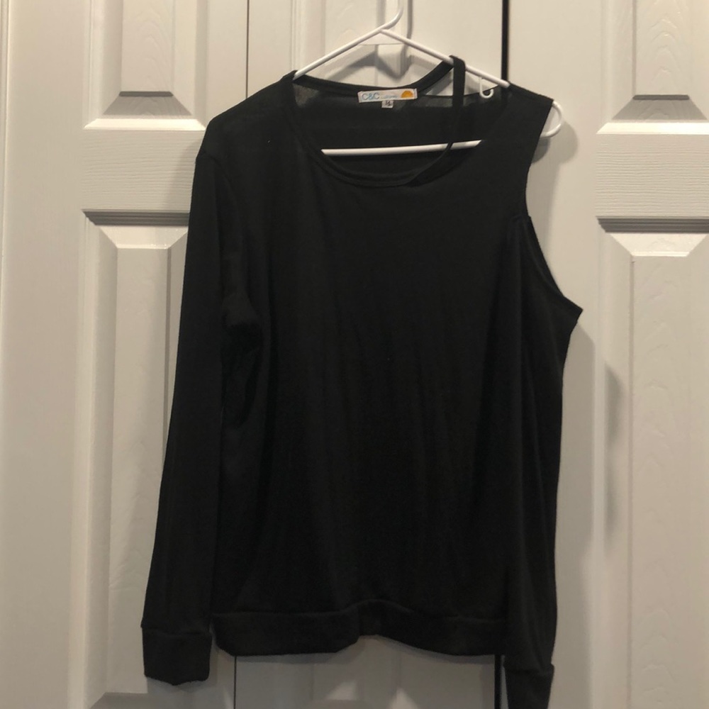 Off the shoulder black sweater